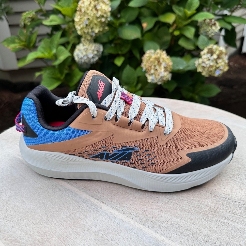 Avia Avi-Storm Mens Mesh Running Sneakers Tan Blue Black Low Top Trainers
